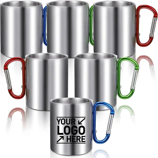 Double Wall Stainless Steel Camping Mug With Carabiner