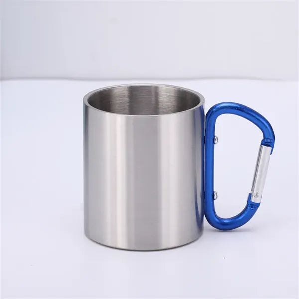 Double Wall Stainless Steel Camping Mug With Carabiner
