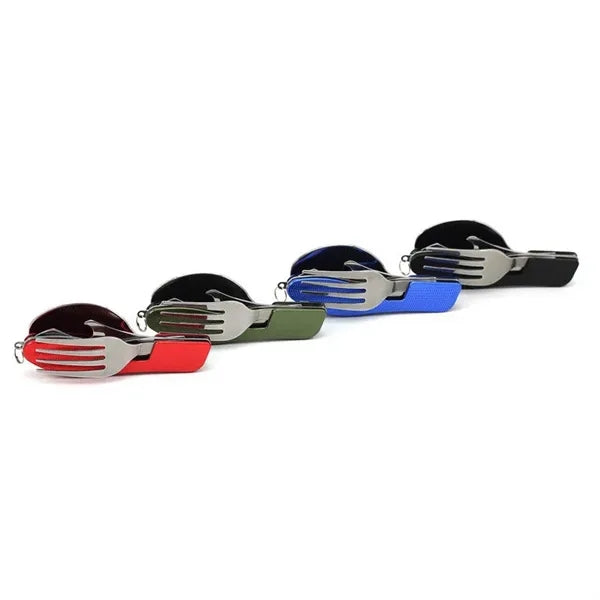 4-In-1 Camping Utensil Set Compact Travel Cutlery