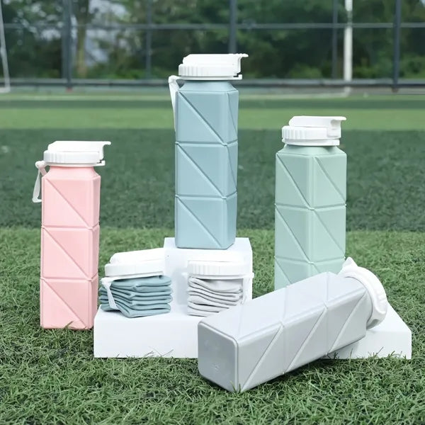20oz Collapsible Silicone Water Bottle Foldable Travel Cup