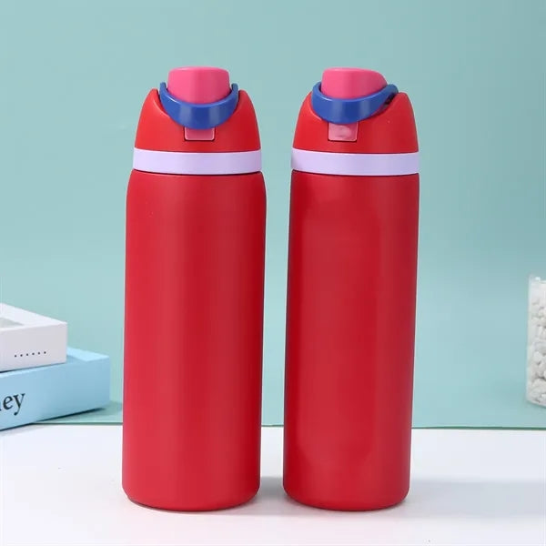 24oz Stainless Steel Freesip Sports Water Bottle with Straw