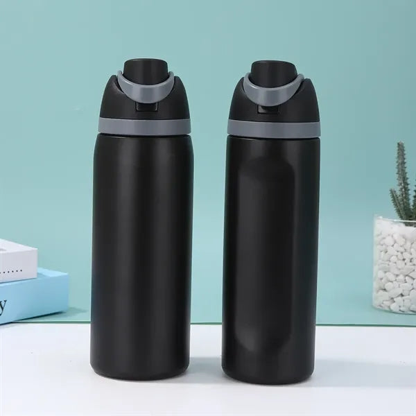 24oz Stainless Steel Freesip Sports Water Bottle with Straw