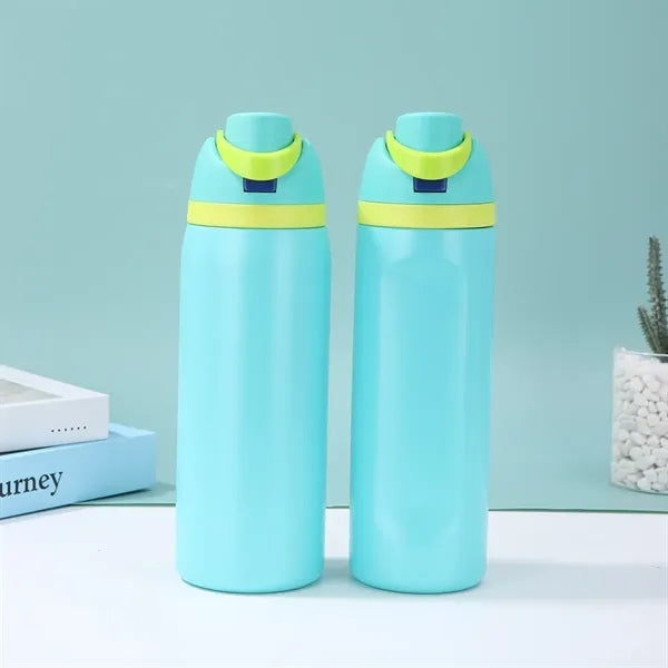 24oz Stainless Steel Freesip Sports Water Bottle with Straw