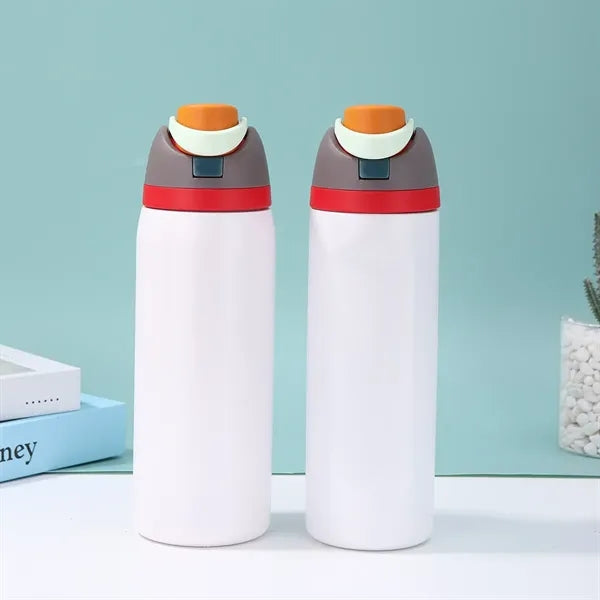 24oz Stainless Steel Freesip Sports Water Bottle with Straw
