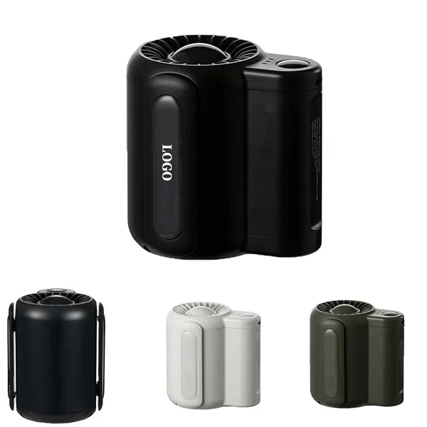 Dual-Power Waist Clip Fan & Power Bank