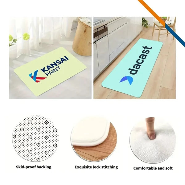 CleanMat Full Color Indoor Flannel Floor Mat 2 Piece Sets