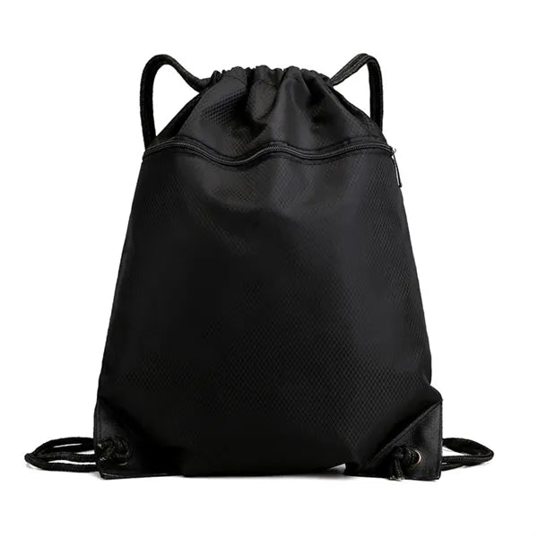Drawstring Sports Bag with Front Zipper Pocket 13.4"x17.3"