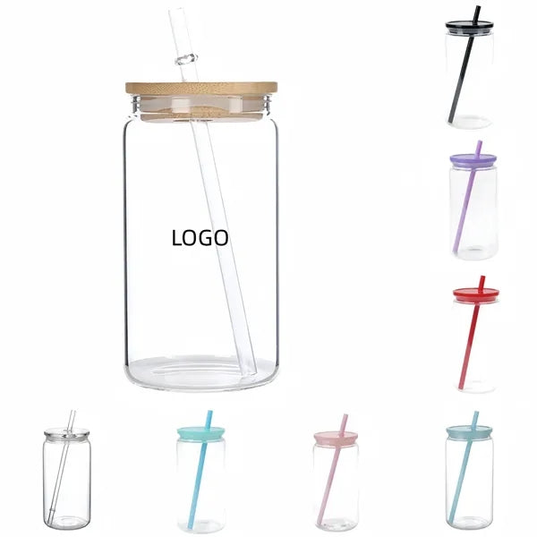 16oz Mason Jar Cups with Lids and Straws