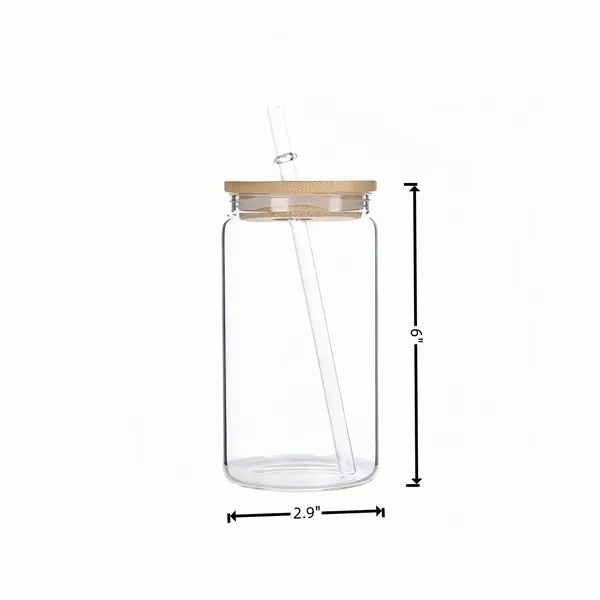 16oz Mason Jar Cups with Lids and Straws