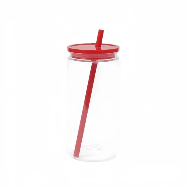 16oz Mason Jar Cups with Lids and Straws
