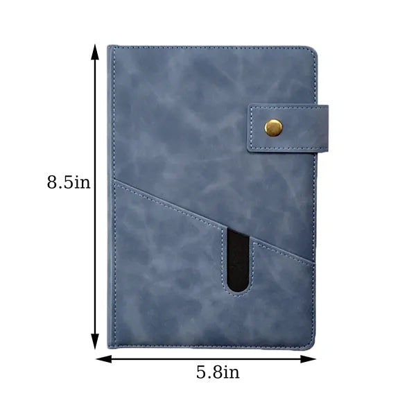 A5 Snap Closure Leather Notebook