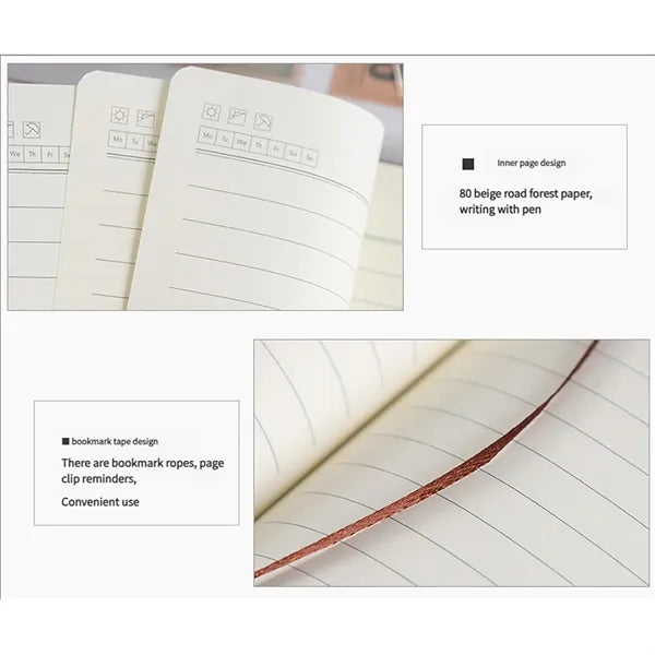 A5 Snap Closure Leather Notebook