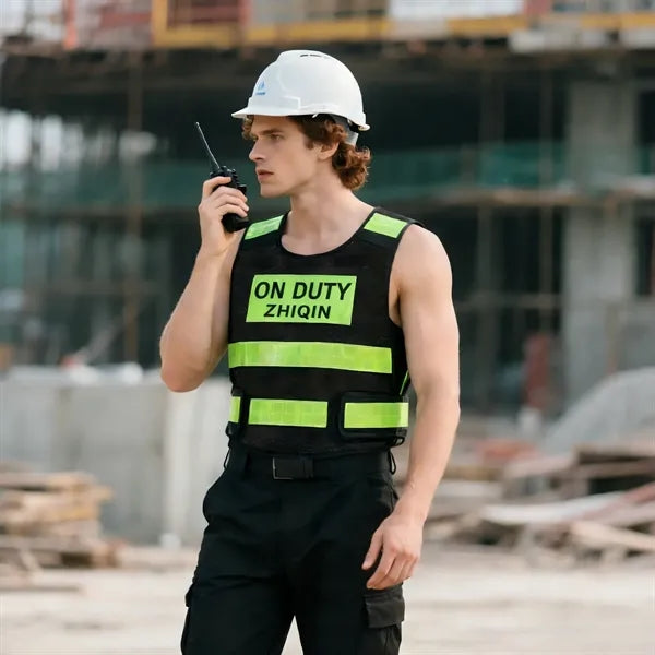 Black Hot Melt Heat Press Reflective Vest