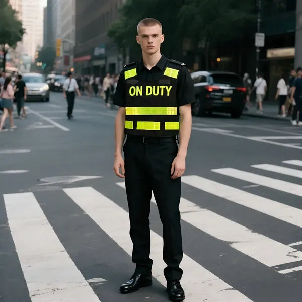 Black Hot Melt Heat Press Reflective Vest