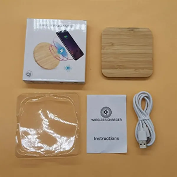 Bamboo Wireless Charger With Dual USB Port