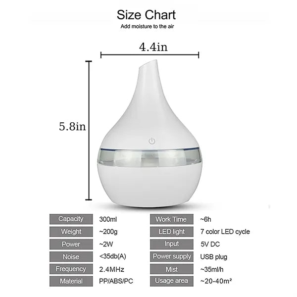 Wood Grain Mini Aroma Diffuser Humidifier