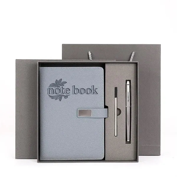 Logo Faux Leather Notebook Gift Box Set