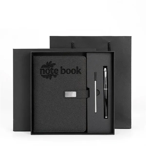 Logo Faux Leather Notebook Gift Box Set