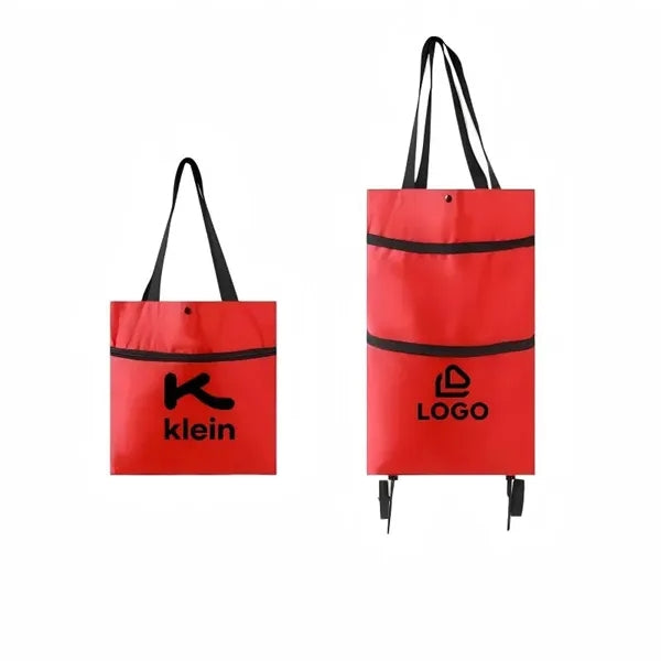 Logo Foldable Oxford Shopping Cart Portable Trolley