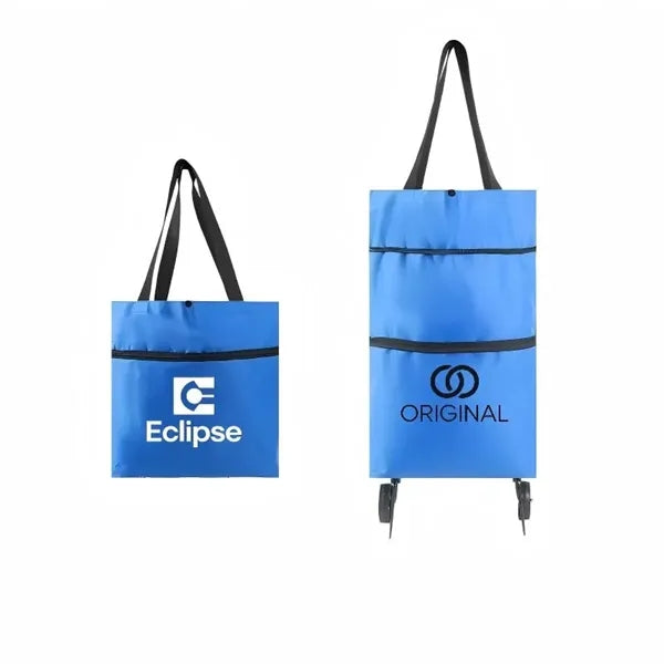 Logo Foldable Oxford Shopping Cart Portable Trolley