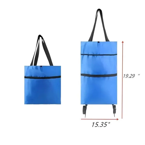Logo Foldable Oxford Shopping Cart Portable Trolley