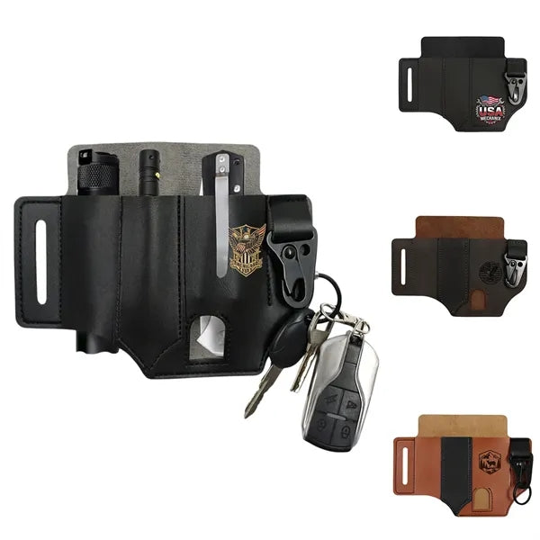 PU Tactical EDC Belt Pouch with Key Clip