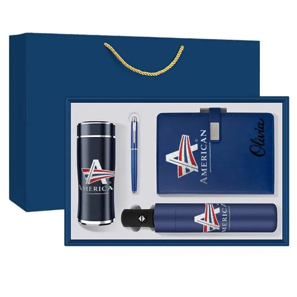 Premium Corporate Gift Set Bottle Pen Notebook Umbrel