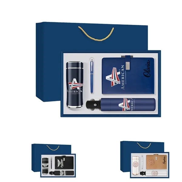 Premium Corporate Gift Set Bottle Pen Notebook Umbrel