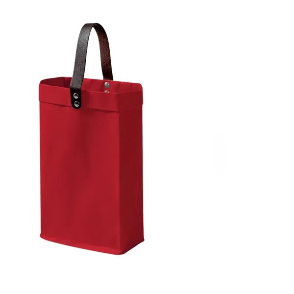 Washable Eco-Friendly Paper Wine Bag with Leather Handle