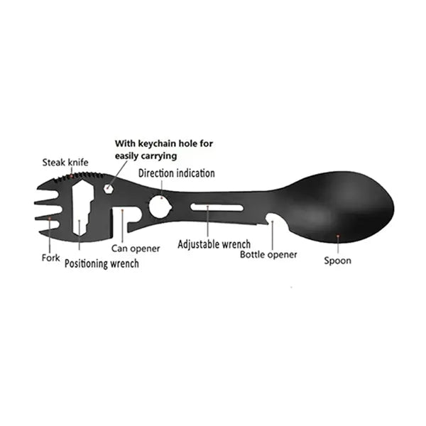 10 in 1 Camping Spoon Fork Bottle Opener Multifunctional Too
