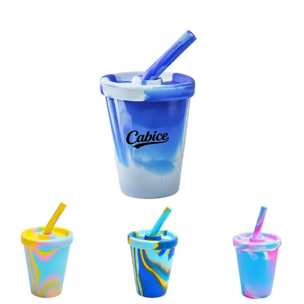 10 Oz Silicone Pint Glasses with lids/straws