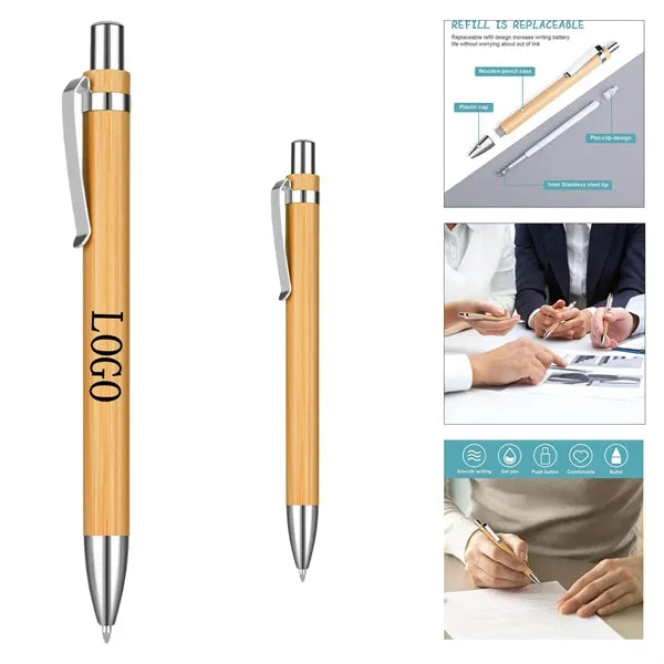 Bamboo Retractable Ballpoint Pen