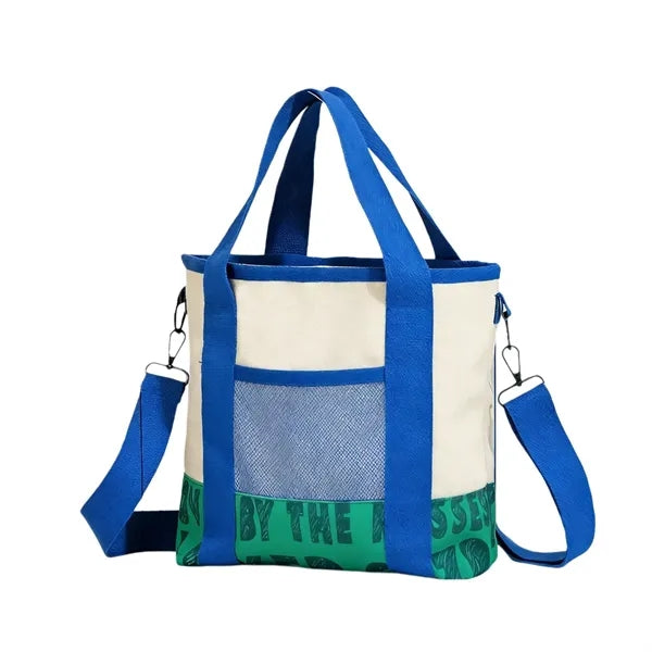 Canvas Tote Bag Crossbody Multi Pocket Travel