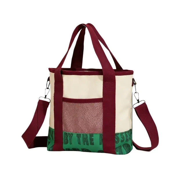 Canvas Tote Bag Crossbody Multi Pocket Travel