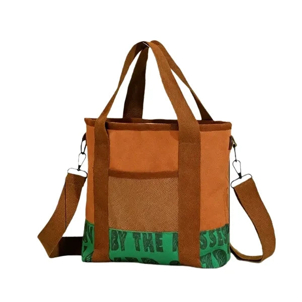 Canvas Tote Bag Crossbody Multi Pocket Travel