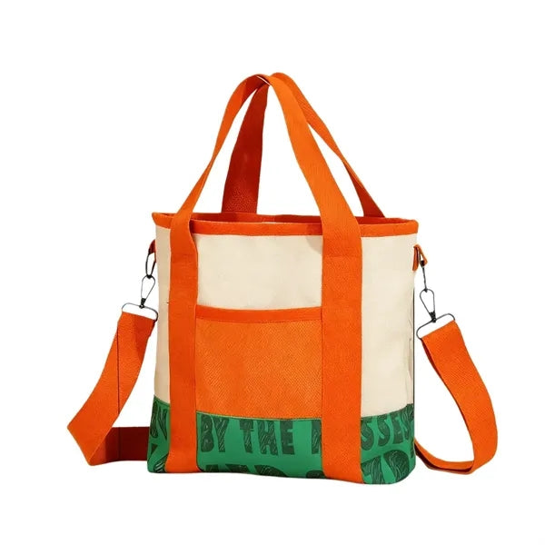 Canvas Tote Bag Crossbody Multi Pocket Travel