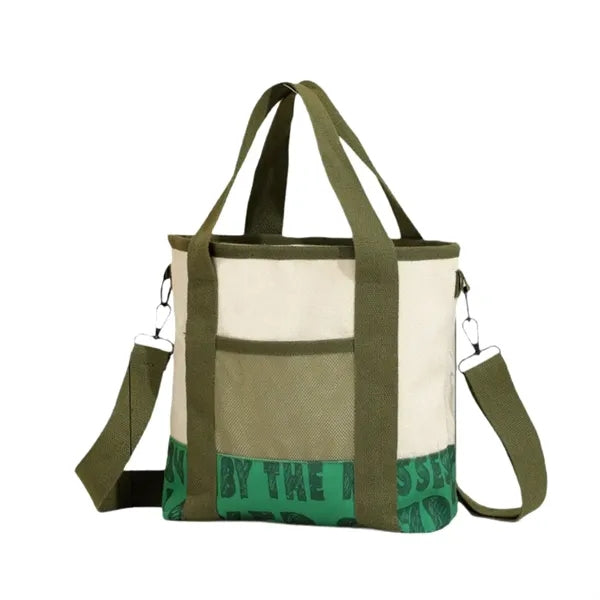 Canvas Tote Bag Crossbody Multi Pocket Travel