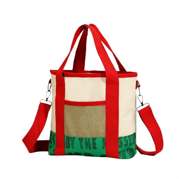 Canvas Tote Bag Crossbody Multi Pocket Travel