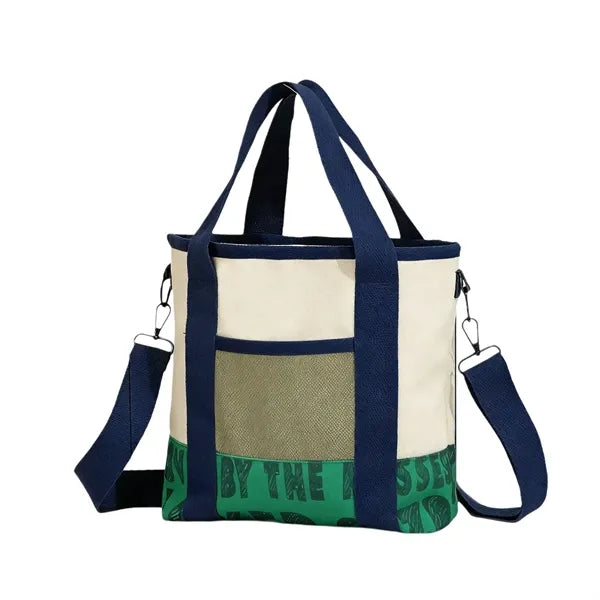 Canvas Tote Bag Crossbody Multi Pocket Travel