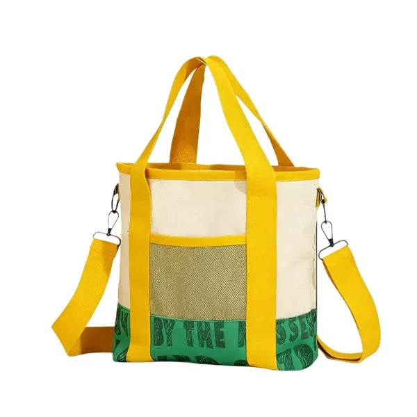 Canvas Tote Bag Crossbody Multi Pocket Travel