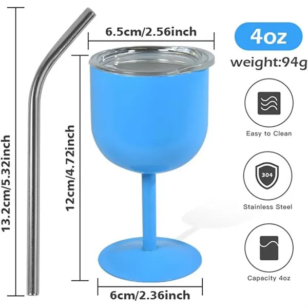 4 Oz Stainless Steel Wine Glasses