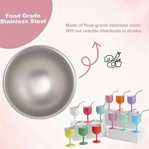 4 Oz Stainless Steel Wine Glasses