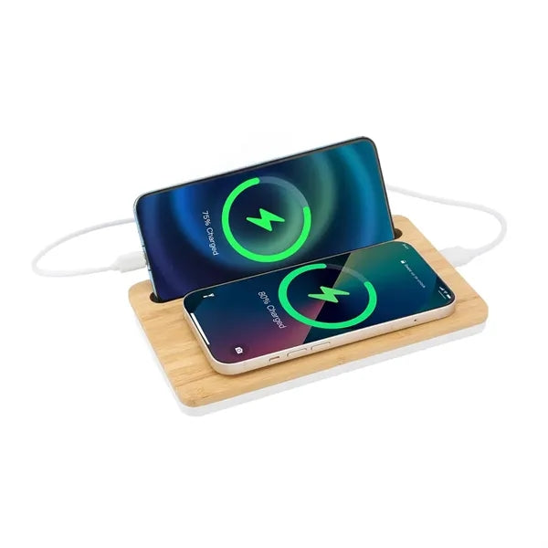 10W Bamboo Desk Charger with Pen Slot
