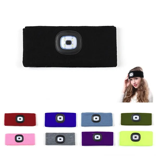 USB Rechargeable LED Light Knit Headband