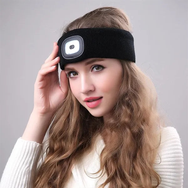 USB Rechargeable LED Light Knit Headband