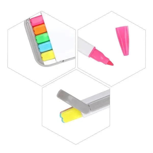 5 In 1 Colors Highlighter Set With Case