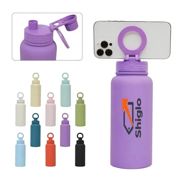 32oz Water Bottle With Magnetic Phone Holder