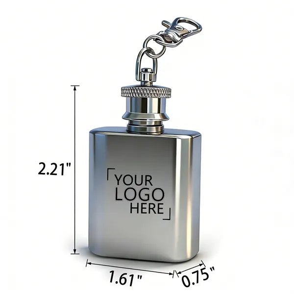 1oz Hip Flask Keychain Pendant