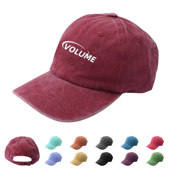 Vintage Washed Baseball Cap W/ Adjustable Size&Ponytail Slot