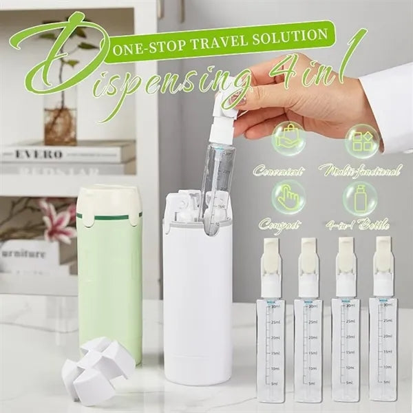 4 in 1 Travel Dispenser,4 Pack 1oz Bottles